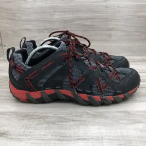 Merrell Shoes Mens 10.5 Maipo II Waterpro Gray Black Red Lace Up Mesh Breathable