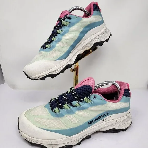 Merrell Sweaty Betty Moab Speed Gore-Tex Hiking Shoes Blue Smoke Womens Size 11