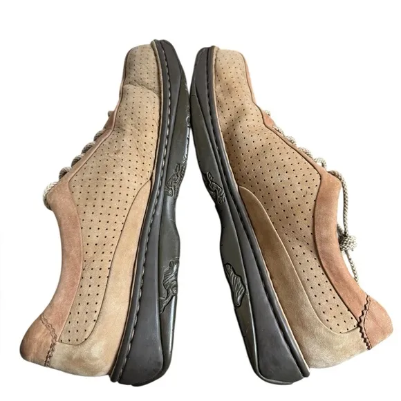 Merrell World Myth Taupe Leather Lace Up Square Toe Perforated Men's Shoes 10