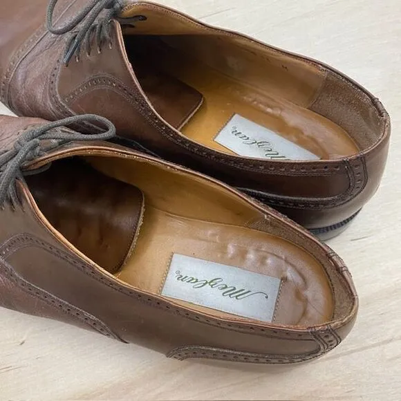 Mezlan Classic Brown Leather Oxford Dress Shoes Sz 13 Brogue Cap Toe Formal