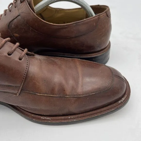 Mezlan Fiore Brown Leather Lace-Up Split Toe Apron Oxford Shoes Men's US 11 M