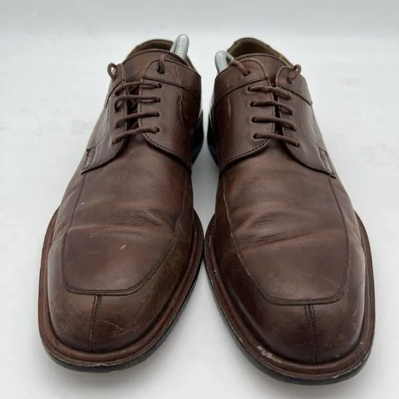 Mezlan Fiore Brown Leather Lace-Up Split Toe Apron Oxford Shoes Men's US 11 M