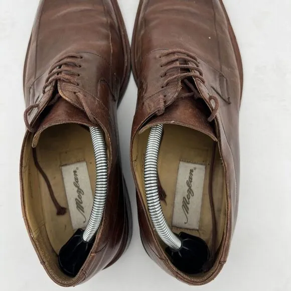 Mezlan Fiore Brown Leather Lace-Up Split Toe Apron Oxford Shoes Men's US 11 M