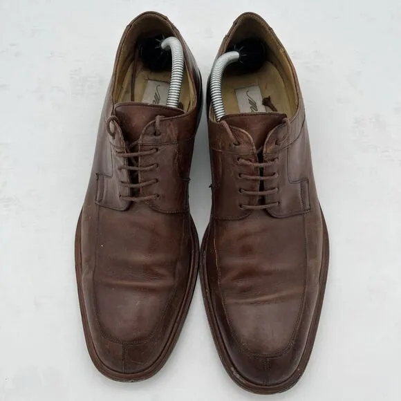Mezlan Fiore Brown Leather Lace-Up Split Toe Apron Oxford Shoes Men's US 11 M