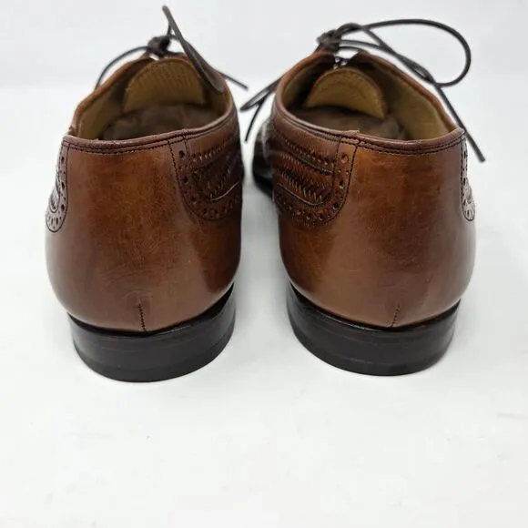 MEZLAN MARTINIQUE BROWN WOVEN LEATHER CAP TOE OXFORD DRESS SHOES MENS 9 WIDE