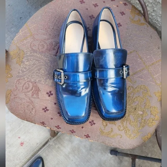 M.Gemi  Made In Italy,‎ Modern Blue Loafer With Buckle.