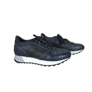 M.Gemi  Sneakers EU 36 Black Leather Lace Up Low Top Running Athletic Shoes