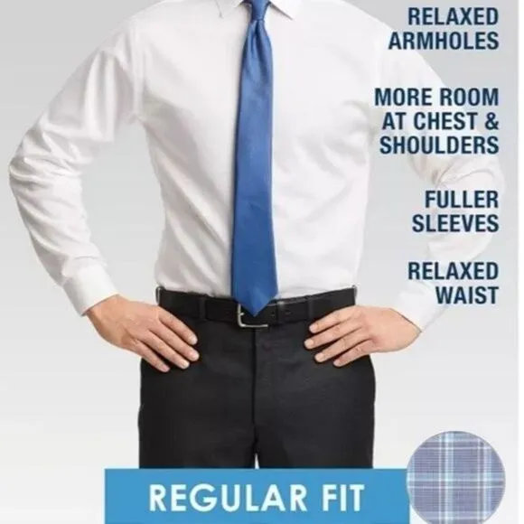 Michael Kors Airsoft Stretch Fabric Plaid Classic-Regular Fit Dress Shirt