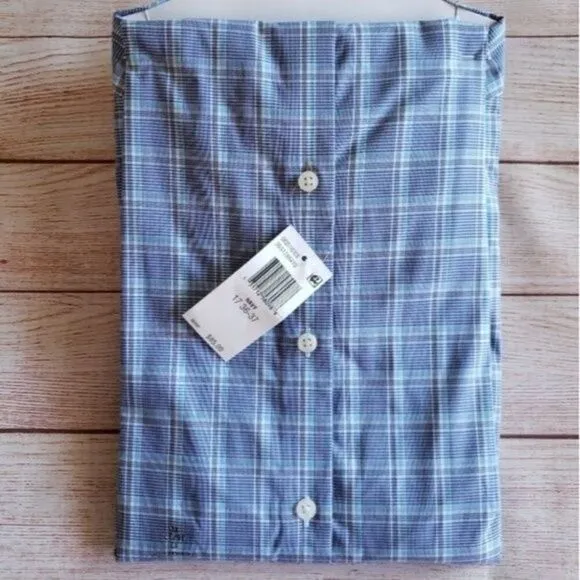 Michael Kors Airsoft Stretch Fabric Plaid Classic-Regular Fit Dress Shirt