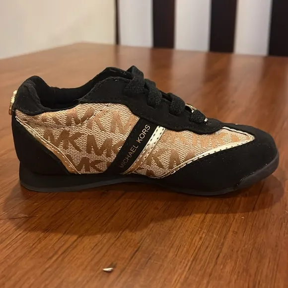 Michael Kors Alexia shoes sneakers new black tan Toddlers Girls Sizes