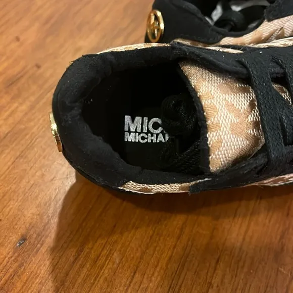 Michael Kors Alexia shoes sneakers new black tan Toddlers Girls Sizes