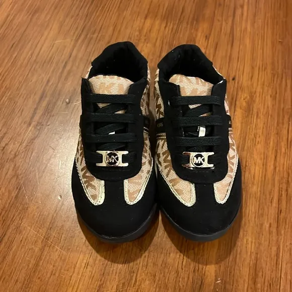 Michael Kors Alexia shoes sneakers new black tan Toddlers Girls Sizes