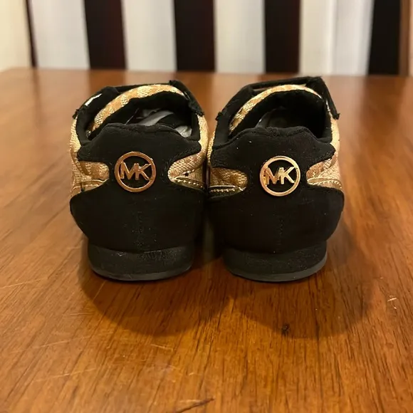 Michael Kors Alexia shoes sneakers new black tan Toddlers Girls Sizes