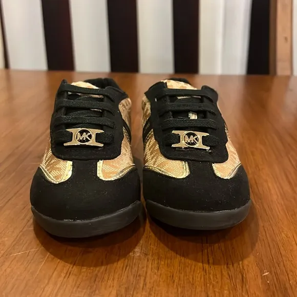 Michael Kors Alexia shoes sneakers new black tan Toddlers Girls Sizes