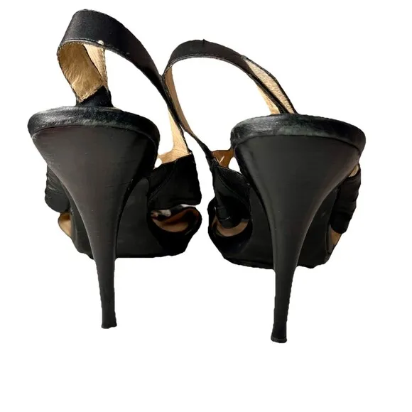Michael Kors Bella Du Mod Sling Sandals Black Silver Rings Open Toes Shoes 10M