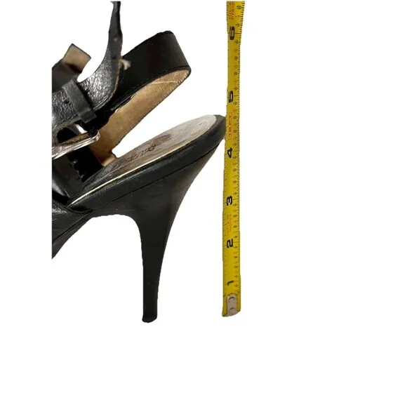 Michael Kors Bella Du Mod Sling Sandals Black Silver Rings Open Toes Shoes 10M