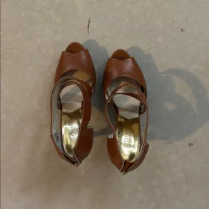 Michael Kors Brown Peep-Toe Women's Shoes