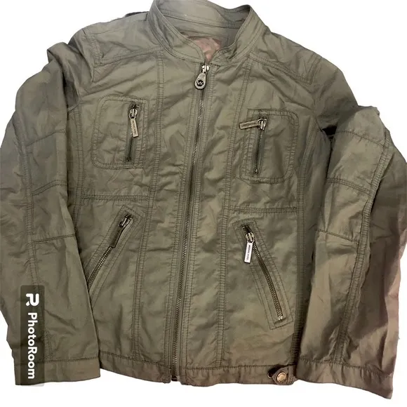 Michael Kors Fashion Utility 4 pocket 100% Cotton Lightweight Full Zip Jacket 4