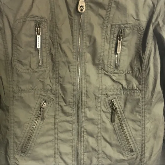Michael Kors Fashion Utility 4 pocket 100% Cotton Lightweight Full Zip Jacket 4
