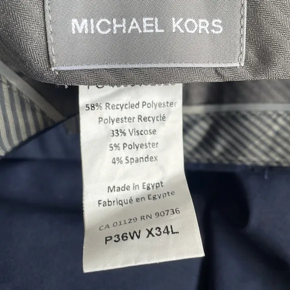 Michael Kors Men's Classic Fit Stretch Navy Blue Suit Dress Pants - NWOT