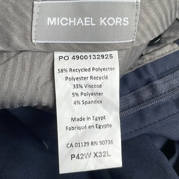 Michael Kors Men's Classic Fit Stretch Navy Blue Suit Dress Pants - NWOT