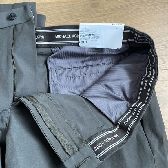 Michael Kors Men's Gray Cotton Stretch Classic Fit Suit Dress Pants 42Wx30L