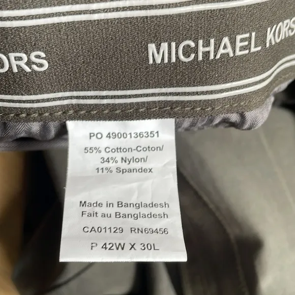 Michael Kors Men's Gray Cotton Stretch Classic Fit Suit Dress Pants 42Wx30L