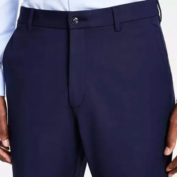 Michael Kors Men's Navy Cotton Stretch Classic Fit Suit Dress Pants 38Wx34L