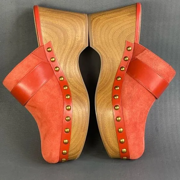 Michael Kors Rye Suede Platform Clog sandals Shoes women size 9