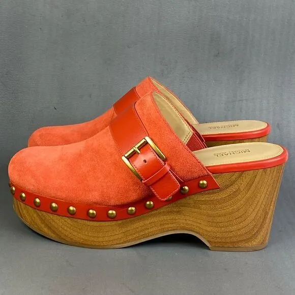 Michael Kors Rye Suede Platform Clog sandals Shoes women size 9