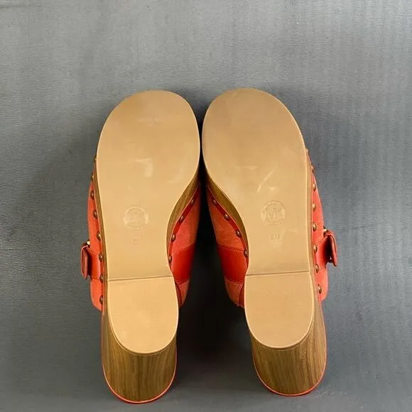 Michael Kors Rye Suede Platform Clog sandals Shoes women size 9