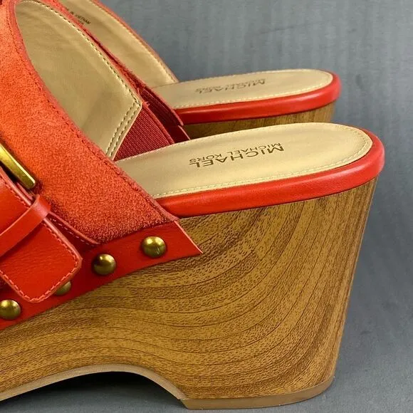 Michael Kors Rye Suede Platform Clog sandals Shoes women size 9