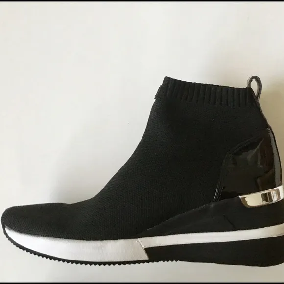 Michael Kors wedge sneakers sock booties black wedges booties pull on sneakers