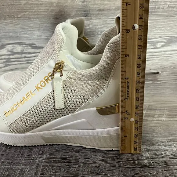 Michael Kors Womens Willis Stretch Knit Trainer in Champagne Size 7.5