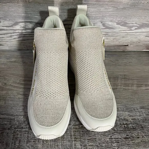 Michael Kors Womens Willis Stretch Knit Trainer in Champagne Size 7.5