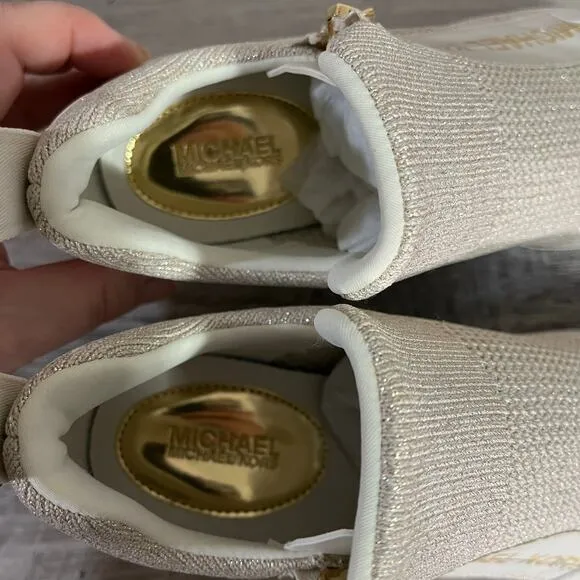 Michael Kors Womens Willis Stretch Knit Trainer in Champagne Size 7.5