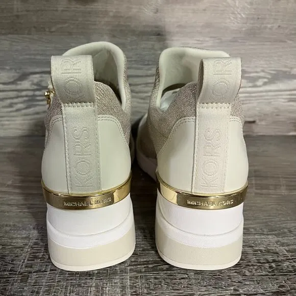 Michael Kors Womens Willis Stretch Knit Trainer in Champagne Size 7.5