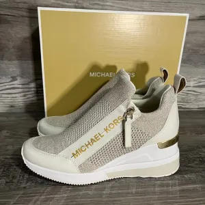 Michael Kors Womens Willis Stretch Knit Trainer in Champagne Size 7.5