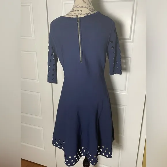 Milly Diamond Pointelle Flare Dress