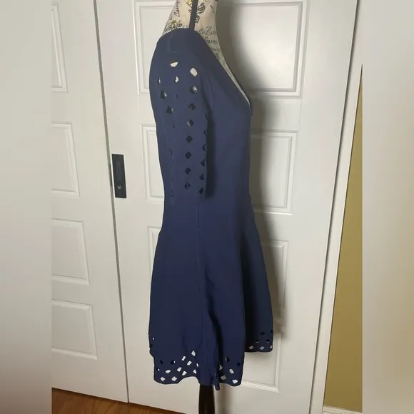 Milly Diamond Pointelle Flare Dress