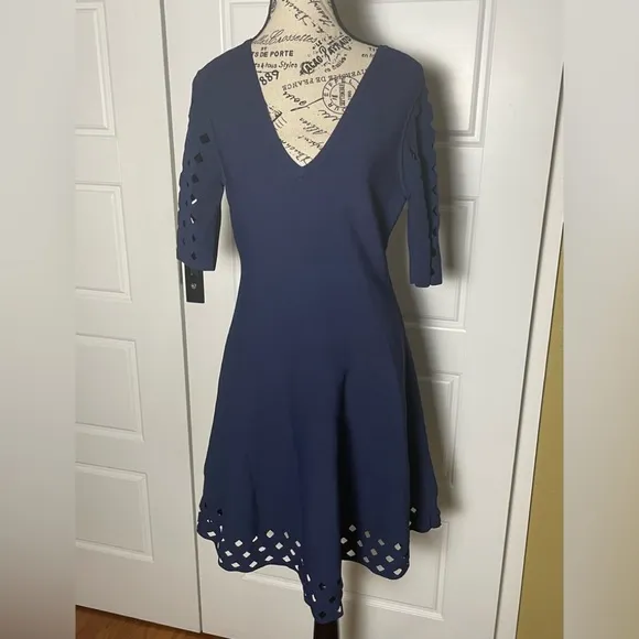 Milly Diamond Pointelle Flare Dress