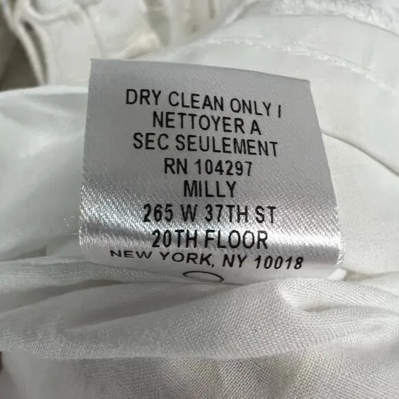 Milly Emalina Dress Womens 10 White Floral Eyelet Strapless Lined Chic Modern