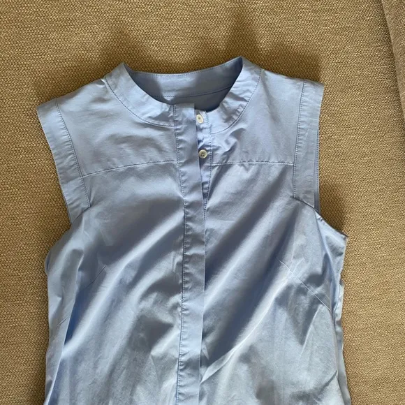 Milly Light Blue Button Down Shirt Dress