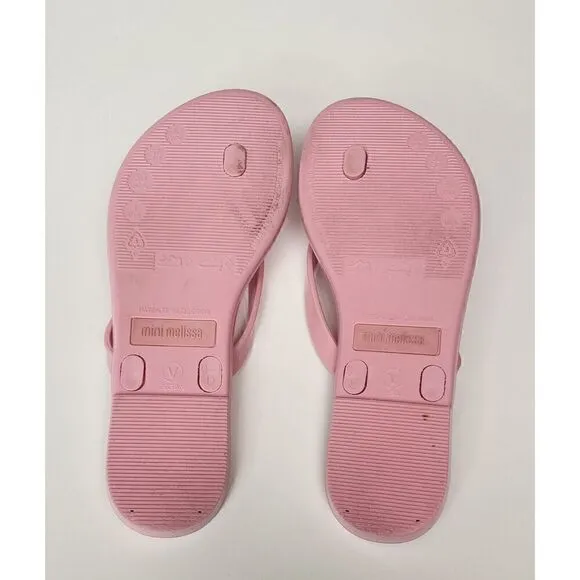 Mini Melissa Girls HARMONIC SWEET V AD Pink Thong Sandals Size 1/Eur 32