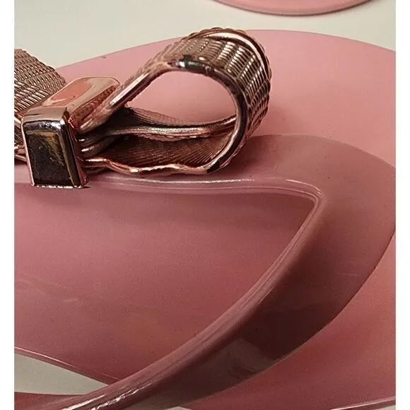 Mini Melissa Girls HARMONIC SWEET V AD Pink Thong Sandals Size 1/Eur 32