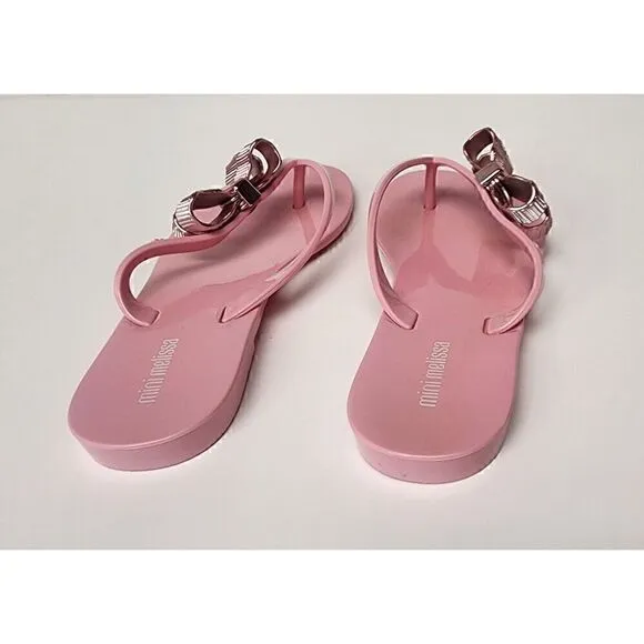 Mini Melissa Girls HARMONIC SWEET V AD Pink Thong Sandals Size 1/Eur 32