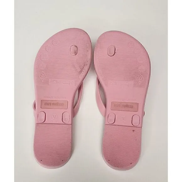 Mini Melissa Girls HARMONIC SWEET V AD Pink Thong Sandals Size 1/Eur 32