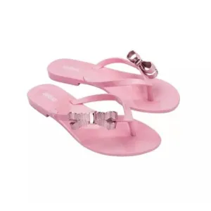 Mini Melissa Girls HARMONIC SWEET V AD Pink Thong Sandals Size 1/Eur 32