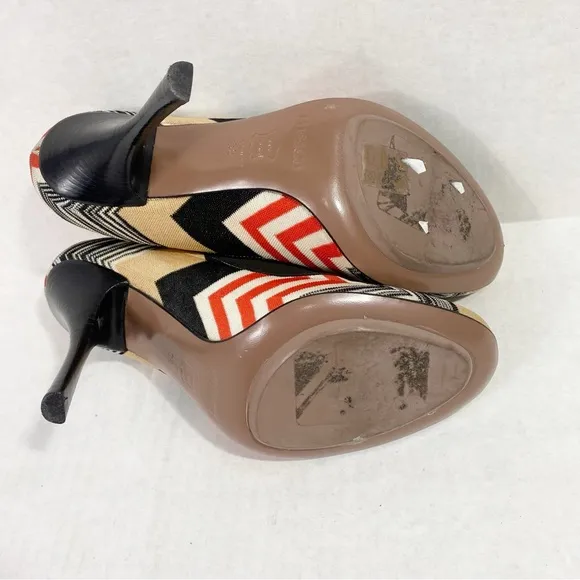 MISSONI Zigzag  Knit Leather Heel Pumps