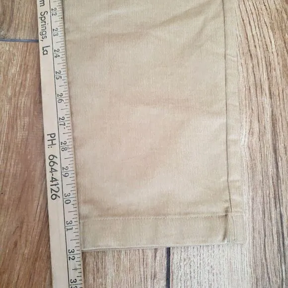 Mizzen Main Pants Mens 34x32 Beige Stretch‎ Leroy Corduroy Slim Fit NWT $158